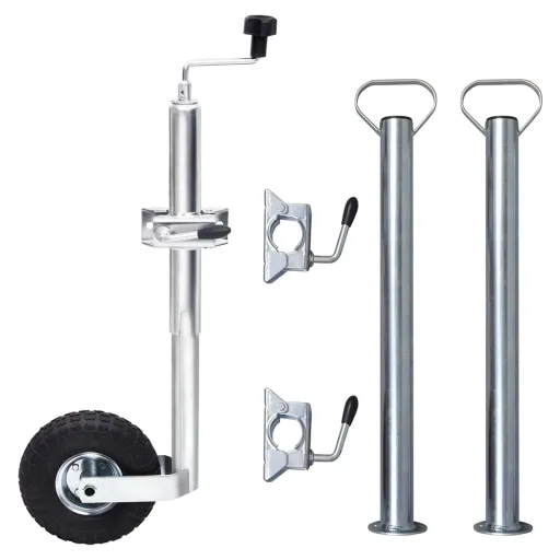 Rueda de Remolque 48 mm Con 2 Tubos de Soporte y 3 Abrazaderas