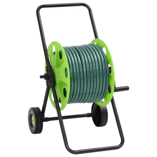 Carrete de Manguera Con Set de Racores PVC Verde 0,75" 30 m