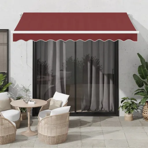 Toldo Retráctil Manual Burdeos 300x250 cm