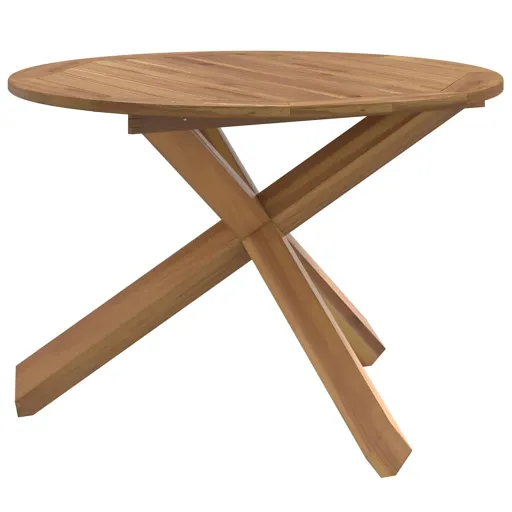 Mesa de Jardín Madera Maciza de Teca Ø109x74 cm