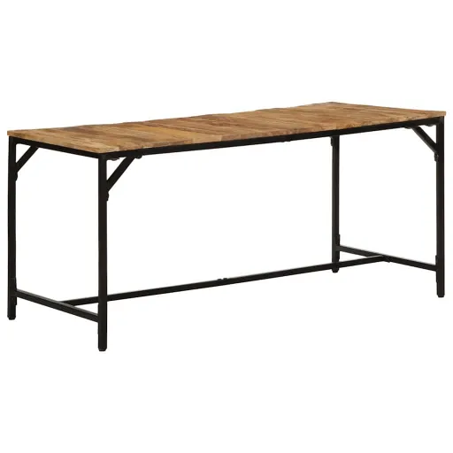 Mesa de Comedor Madera Maciza de Mango Sin Tratar 160x80x75 cm