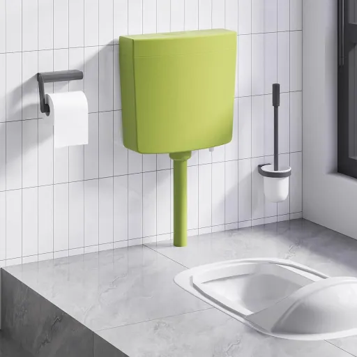 Cisterna de Inodoro Con Entrada de Agua Inferior Verde 3/6 L