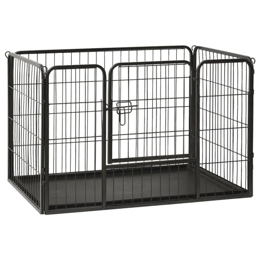Corral Para Perros Cachorros Acero 91,5x59x61 cm