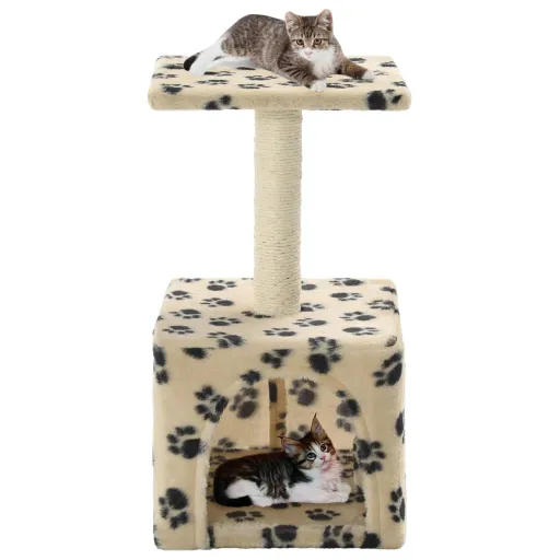 Rascador Para Gatos Con Poste de Sisal 55 cm Huellas Beige