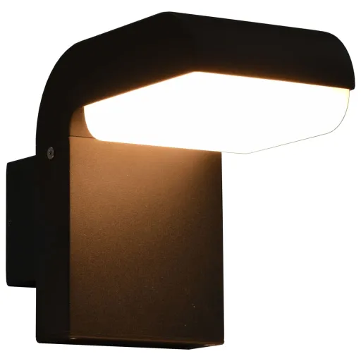 Lámpara LED de Pared Para Jardín Ovalada Negra 9 W
