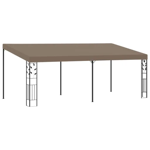 Cenador Con Montaje en la Pared Gris Taupe 6x3x2,5 m
