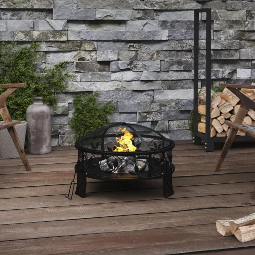 Brasero Con Atizador Acero XXL 50 cm