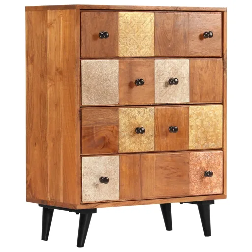 Cómoda de Cajones Madera Maciza de Acacia 60x30x75 cm
