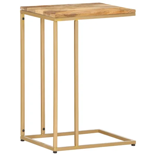 Mesa Auxiliar de Madera Maciza de Mango 35x45x65 cm