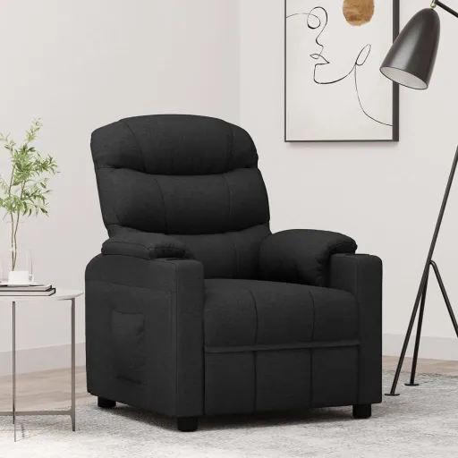 Sillón Reclinable de Tela Negro
