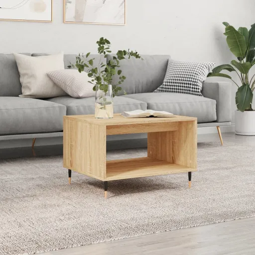 Mesa de Centro Madera de Ingeniería Roble Sonoma 60x50x40 cm