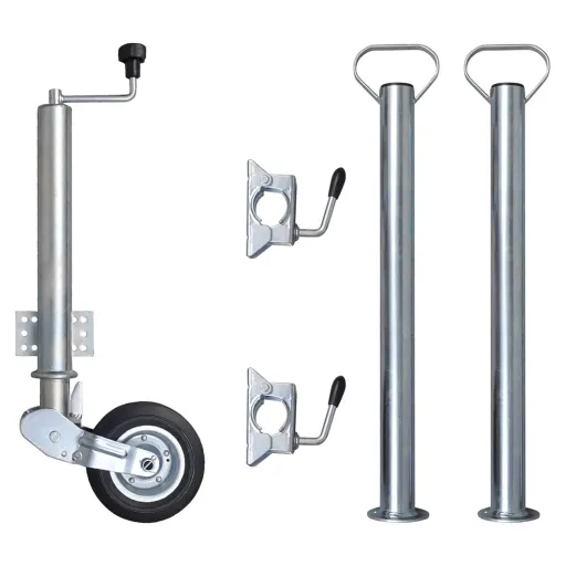 Rueda de Remolque 2 Tubos Soporte 2 Abrazaderas Divididas 60 mm