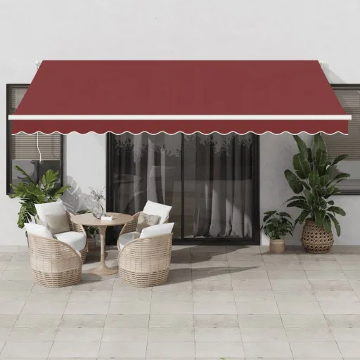 Toldo Retráctil Manual Burdeos 450x300 cm