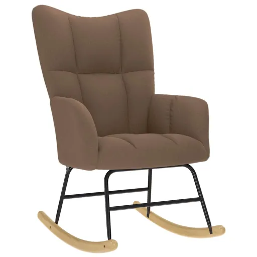 Silla Mecedora de Tela Marrón