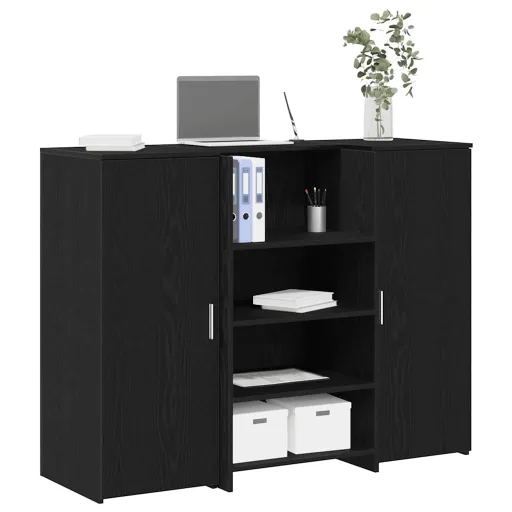 Mostrador de Recepción Roble Negro 135x50x103,5 cm