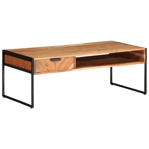 Mesa de Centro Madera Maciza Acacia 110x55x40 cm
