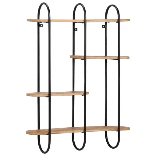Estante de Pared Madera Maciza de Mango 90x20x116,5 cm