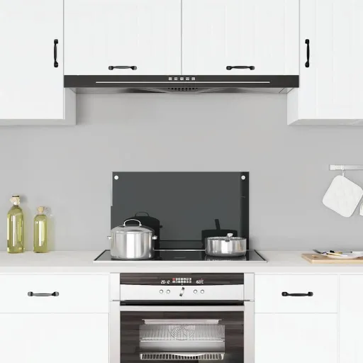 Protección Salpicaduras Cocina Vidrio Templado Negro 70x40 cm