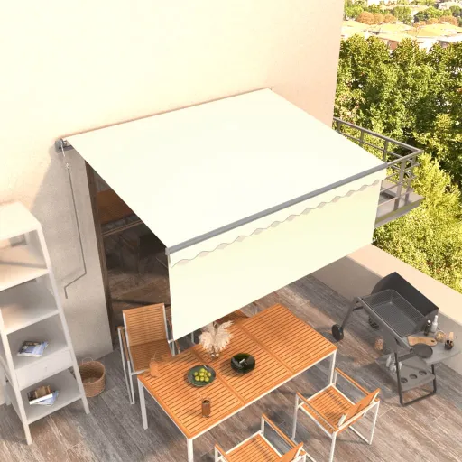 Toldo Retráctil Automático Con Persiana Crema 3,5x2,5m