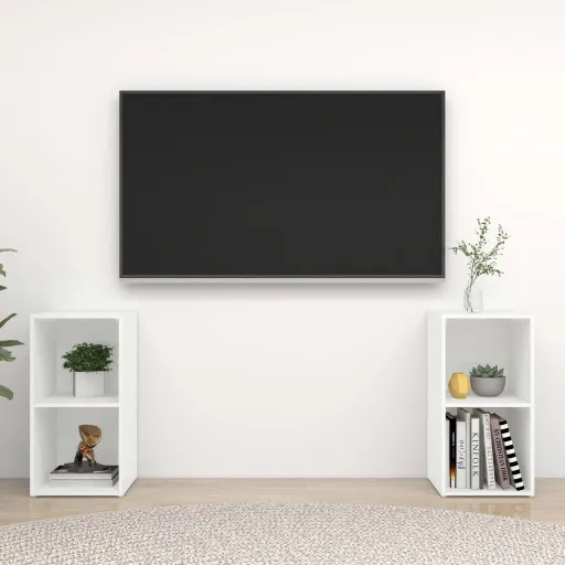 Muebles Para TV 2 Uds Madera de Ingeniería Blanco 72x35x36,5 cm