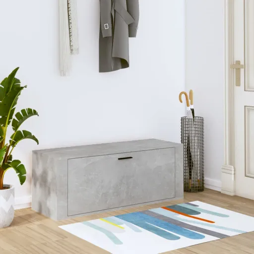 Mueble Zapatero Pared Contrachapada Gris Hormigón 100x35x38 cm
