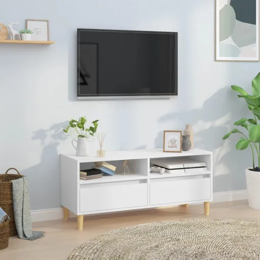 Mueble Para TV Madera Contrachapada Blanco 100x34,5x44,5 cm