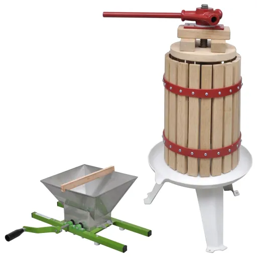 Conjunto de Prensa y Trituradora de Frutas y Vinos 2 Piezas