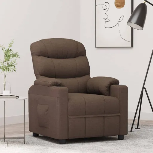 Sillón Reclinable de Tela Marrón