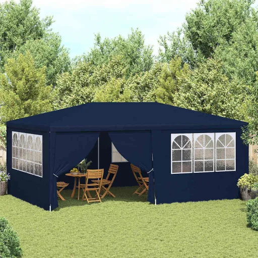 Carpa Profesional Para Fiestas Con Paredes Azul 90 g/m² 4x6 m