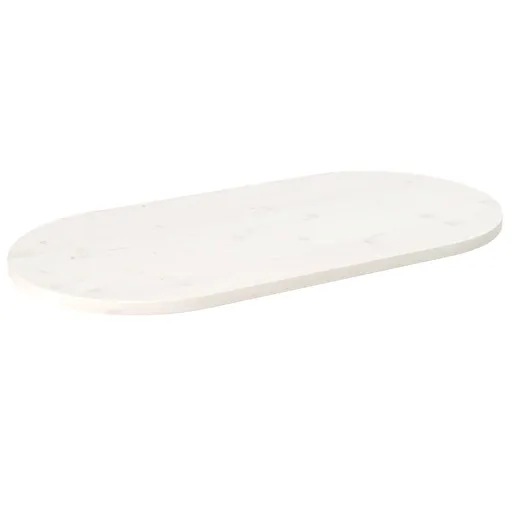 Tablero de Mesa Ovalado Madera Maciza Pino Blanco 90x45x2,5 cm