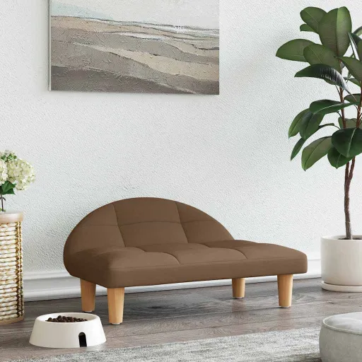 Cama Para Perros de Tela Marrón 70x52x30 cm