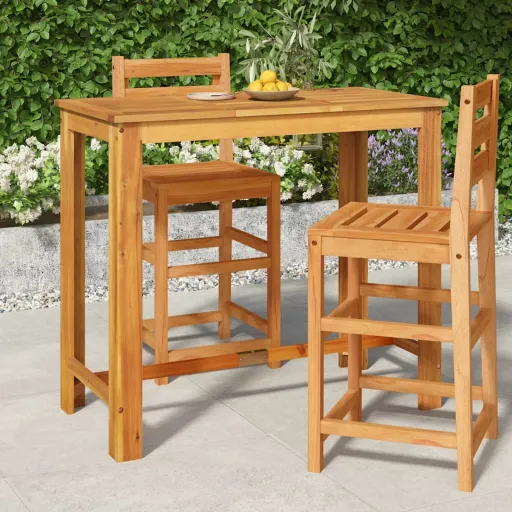 Mesa Alta de Jardín Madera Maciza de Acacia 120x60x105 cm