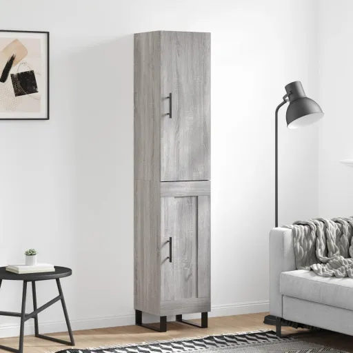 Aparador Alto Madera Contrachapada Gris Sonoma 34,5x34x180 cm