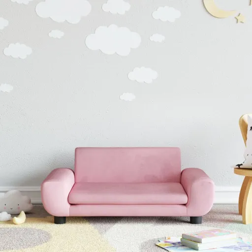 Sofá Para Niños de Terciopelo Rosa 70x45x33 cm