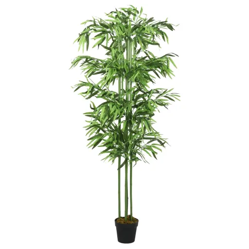 Árbol de Bambú Artificial Con 240 Hojas Verde 80 cm