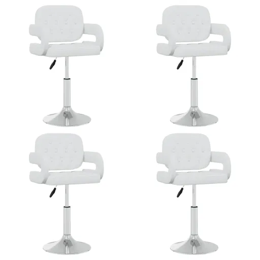 Sillas de Comedor Giratorias 4 Unidades Cuero Sintético Blanco