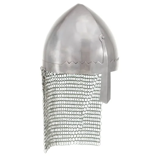 Réplica de Casco de Caballero Antiguo LARP Acero Plateado
