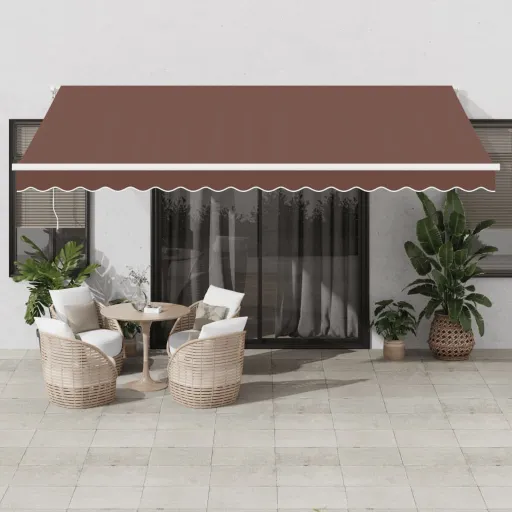 Toldo Retráctil Manual Marrón 450x300 cm