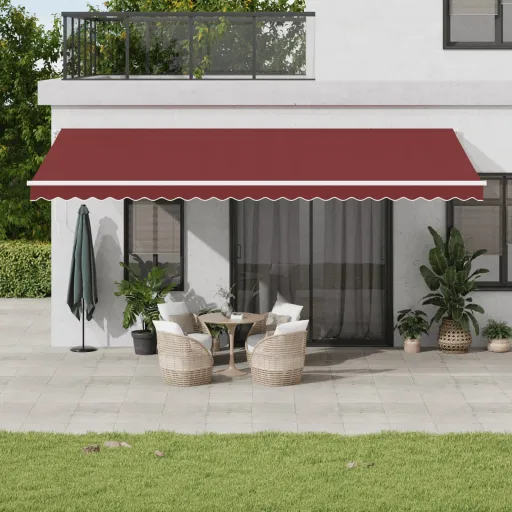 Toldo Retráctil Manual Burdeos 600x300 cm