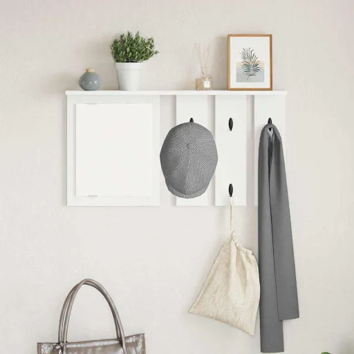 Perchero de Pared Blanco 85 x 10 x 45 cm Madera Contrachapada