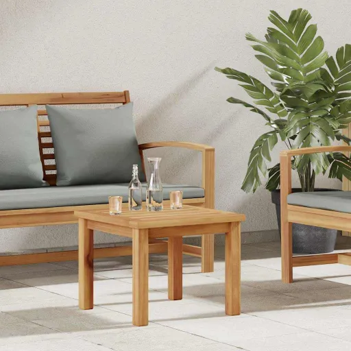Mesa de Café Marrón 45 x 45 x 36 cm Madera de Teca Maciza