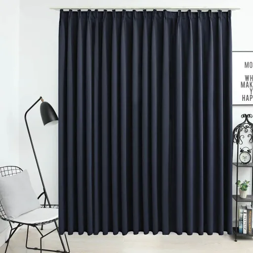 Cortina Opaca Con Ganchos Gris Antracita 290x245 cm