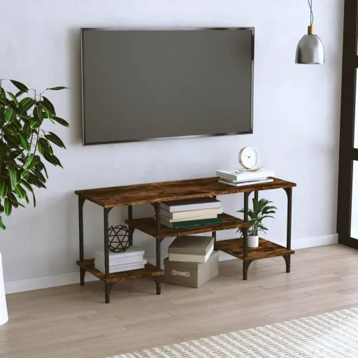 Mueble de TV Madera Contrachapada Roble Ahumado 102x35x45,5 cm