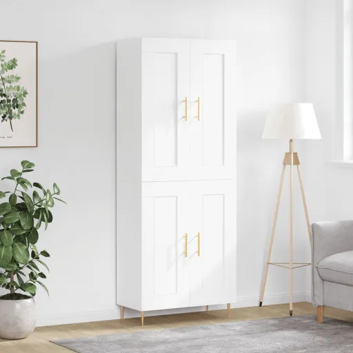 Aparador Alto Madera Contrachapada Blanco 69,5x34x180 cm