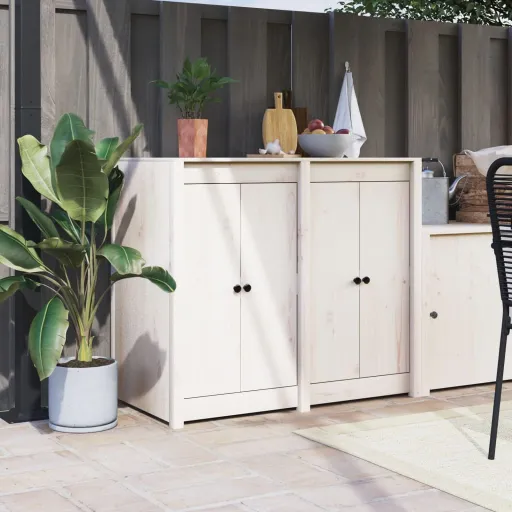 Puertas de Cocina Exterior 2 Uds Madera Pino Blanco 50x9x82 cm