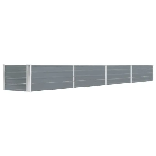 Arriate de Jardín de Acero Galvanizado Gris 320x40x45 cm