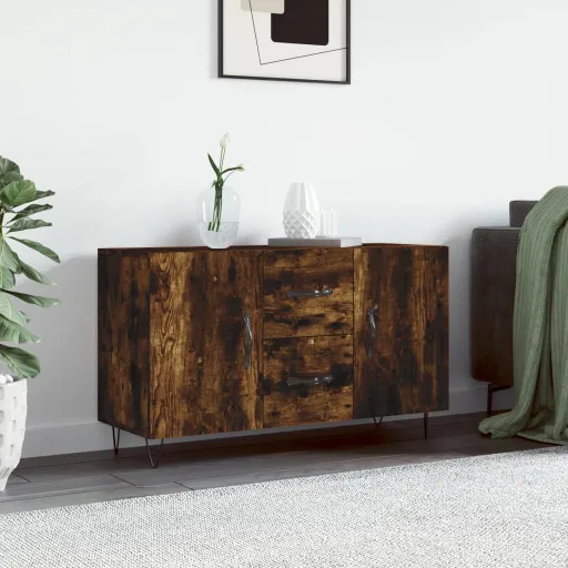 Aparador Madera de Ingeniería Roble Ahumado 100x36x60 cm