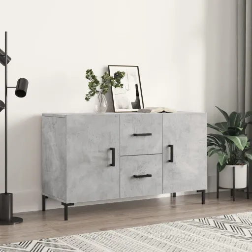 Aparador de Madera de Ingeniería Gris Hormigón 100x36x60 cm