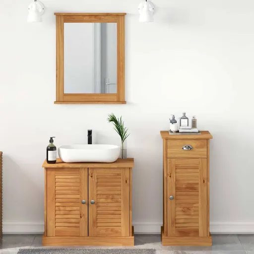 Juego de Muebles de Baño Con Cajón VIGO   Marrón Miel (3 pcs)