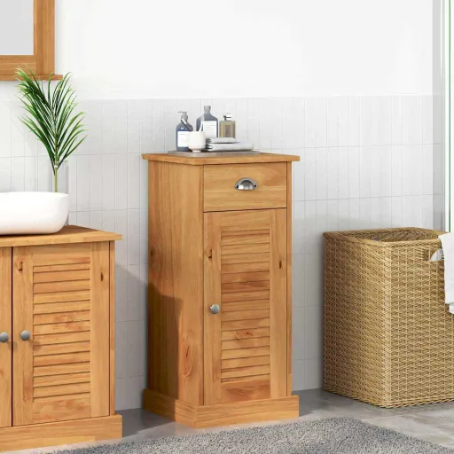Mueble de Cuarto de Baño Con Cajón VIGO Marrón y Marrón Miel